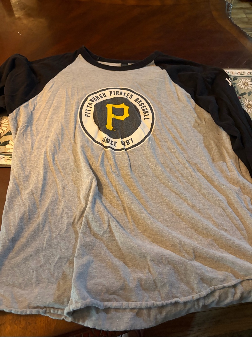 Men’s Raglan Baseball Tee - Gray/Black